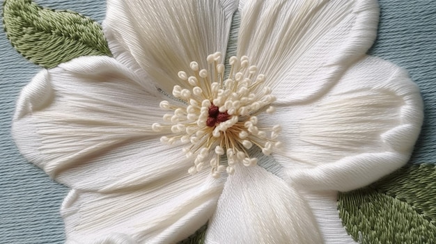 haftowany wzór w pastelowych kolorach